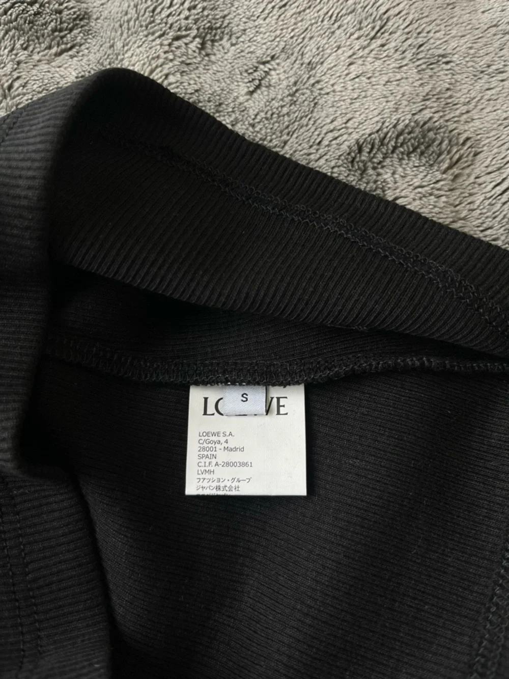 Loewe Black Ribbed Tank with White Anagram Embroidery - Picture 4 of 4